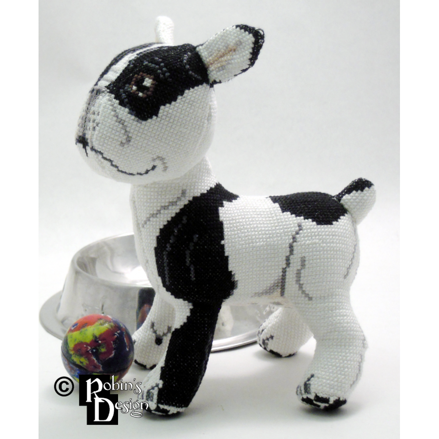 Tache the French Bulldog Doll 3D Cross Stitch Animal Sewing Pattern PDF Download