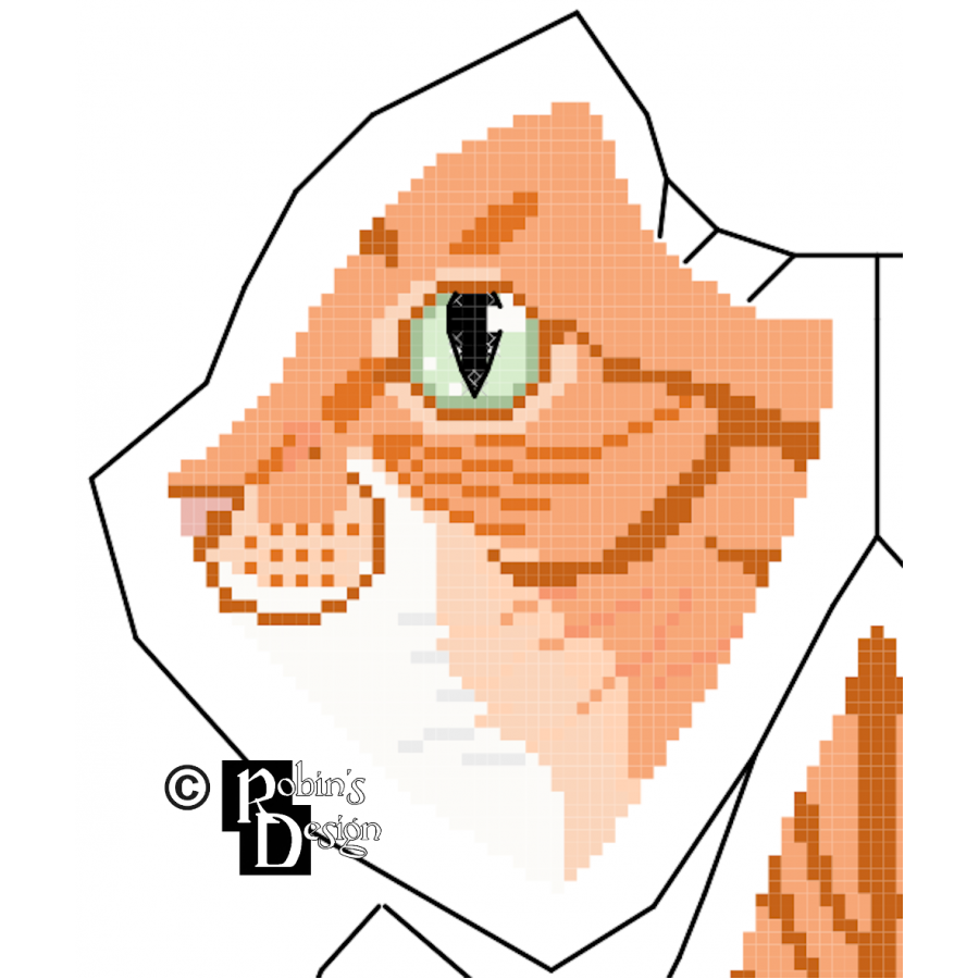 Demelza the Ginger Orange Mackerel Tabby Cat Doll 3D Cross Stitch Animal Sewing Pattern PDF Download