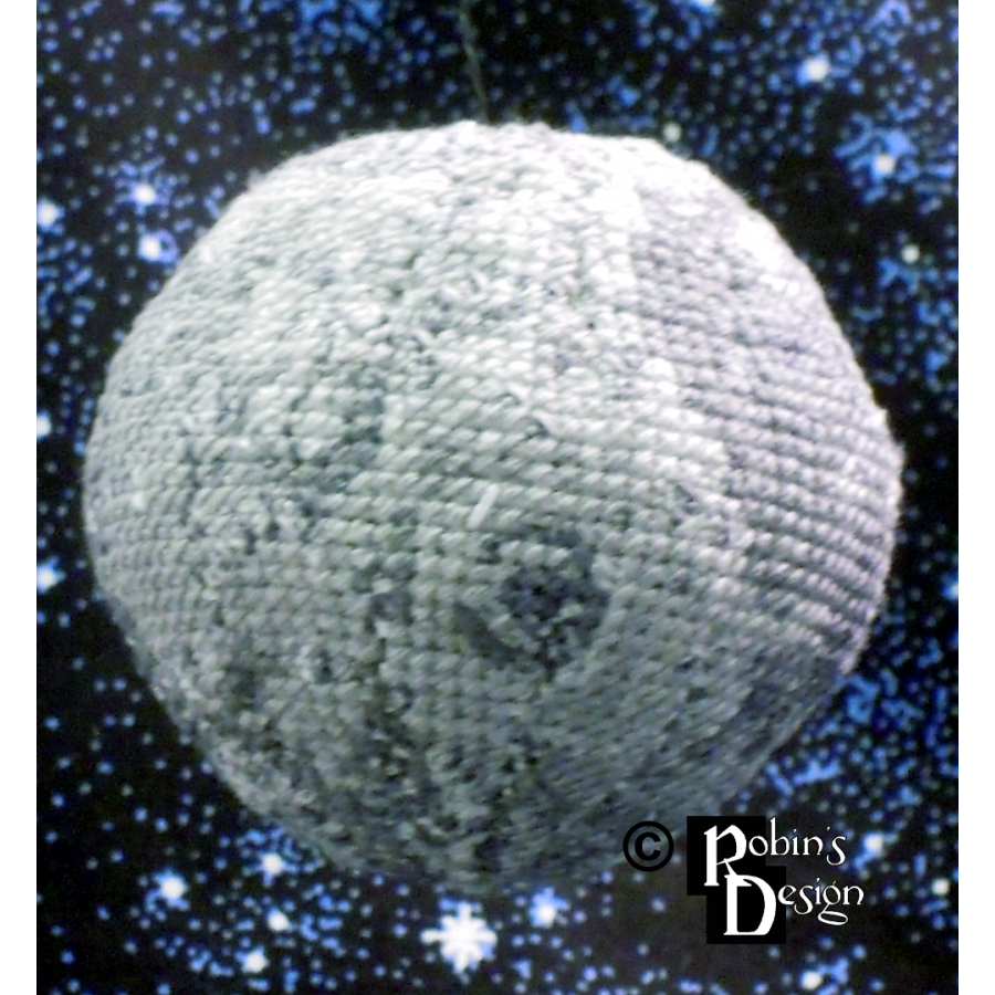 Moon Globe 3D Cross Stitch Sewing Pattern PDF Download