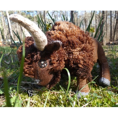 William the American Bison Doll 3D Cross Stitch Animal Sewing Pattern PDF Download