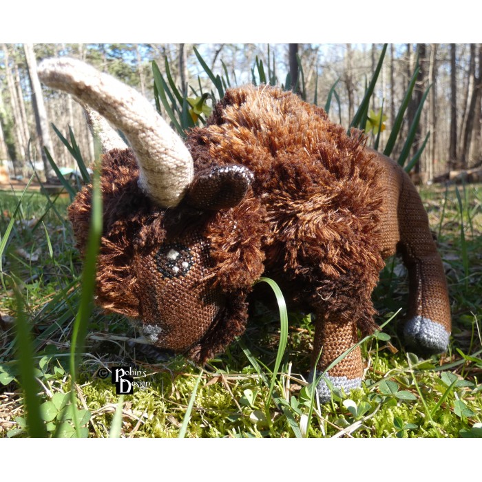 William the American Bison Doll 3D Cross Stitch Animal Sewing Pattern PDF Download