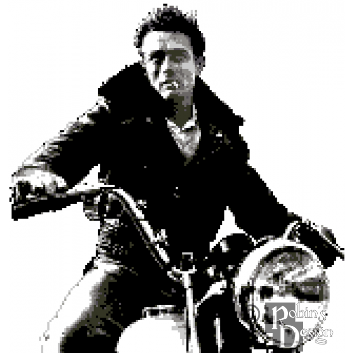 James Dean on a Motorcycle Cross Stitch Pattern PDF Download