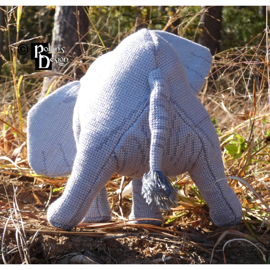 Timothy the African Elephant Doll 3D Cross Stitch Animal Sewing Pattern PDF Download