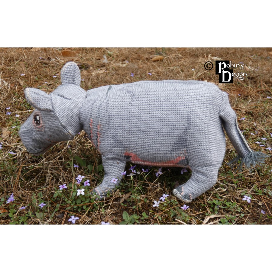 Hambletonian the Hippo Doll 3D Cross Stitch Animal Sewing Pattern PDF Download