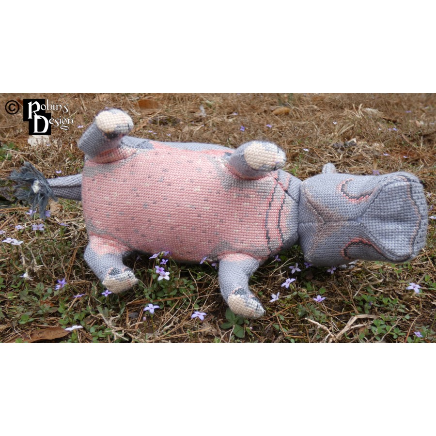 Hambletonian the Hippo Doll 3D Cross Stitch Animal Sewing Pattern PDF Download