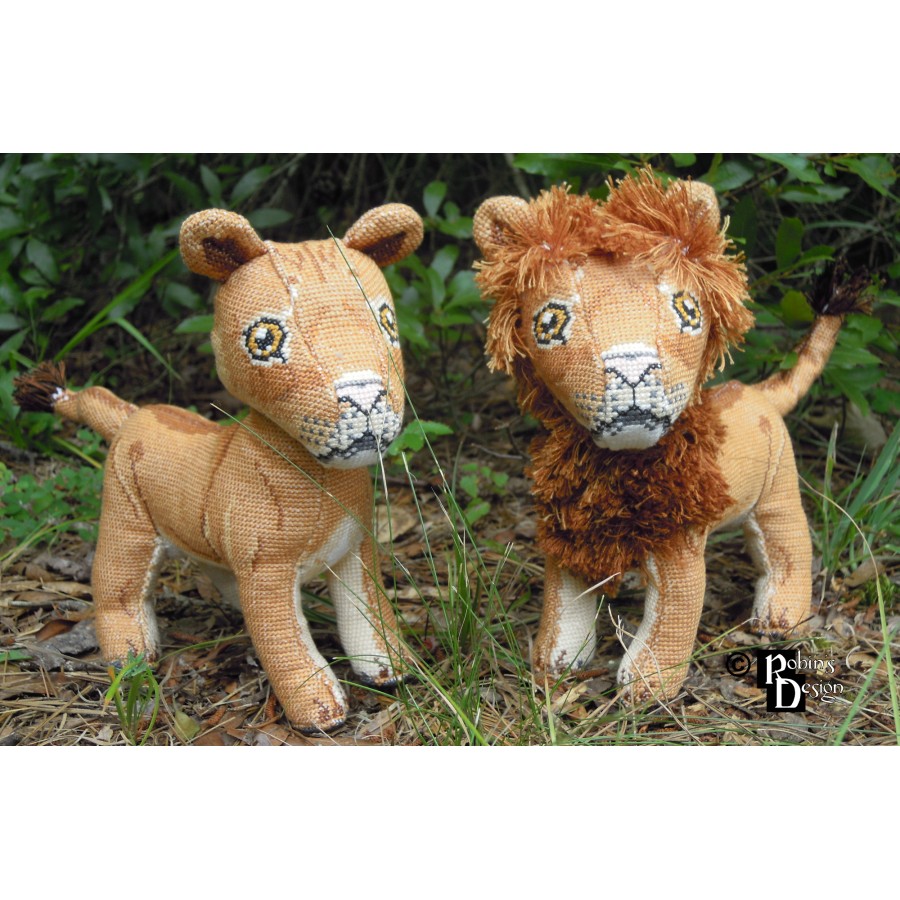 Malkia the African Lioness Doll 3D Cross Stitch Animal Sewing Pattern PDF Download