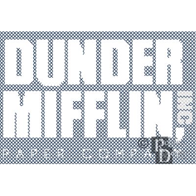 Dunder Mifflin Logo Cross Stitch Pattern for Shirt Patch PDF Download