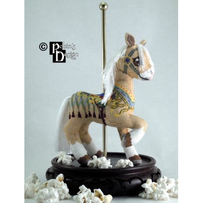 Collins the Palomino Carousel Horse Doll 3D Cross Stitch Animal Sewing Pattern PDF Download