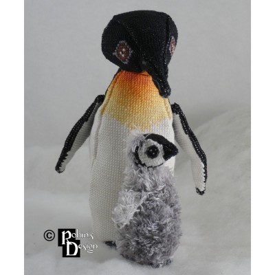 Emperor Penguin Pair of Dolls 3D Cross Stitch Animal Sewing Pattern PDF Download