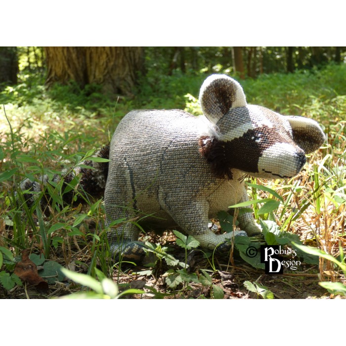 Norton the Raccoon Doll 3D Cross Stitch Animal Sewing Pattern PDF Download