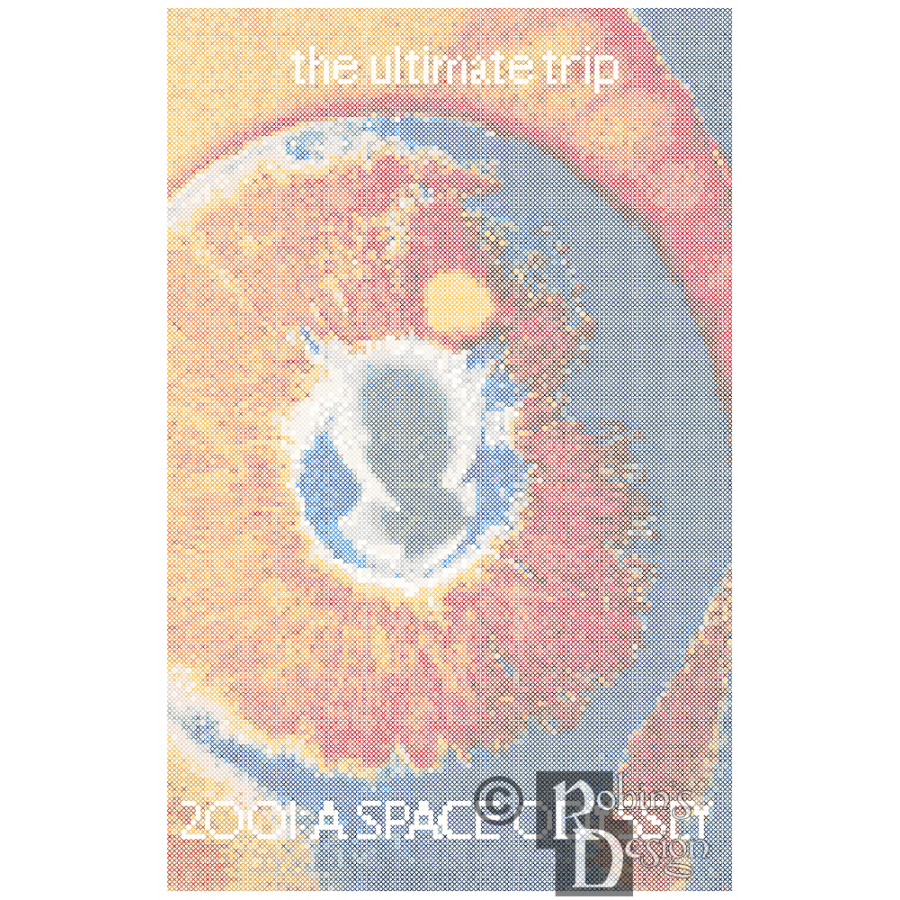 2001: A Space Odyssey Poster Cross Stitch Pattern PDF Download