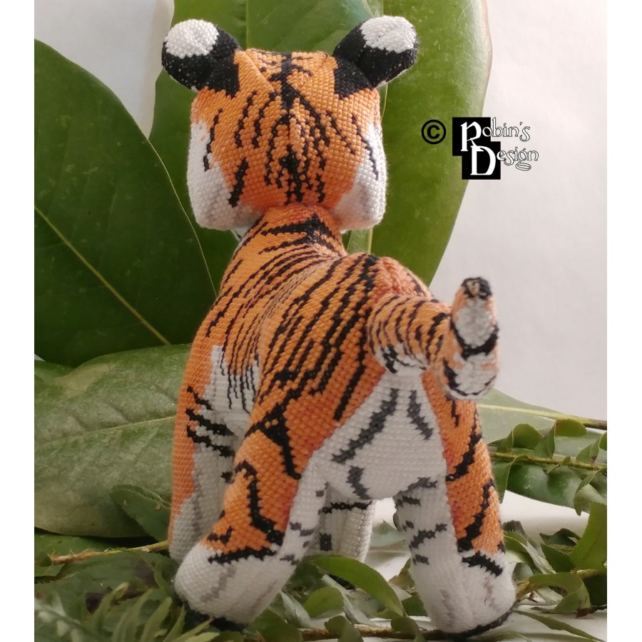 Hobbs the Bengal Tiger Doll 3D Cross Stitch Animal Sewing Pattern PDF Download