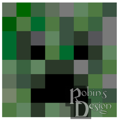 Minecraft Creeper Cross Stitch Pattern for Shirt Patch Set of Four PDF Download