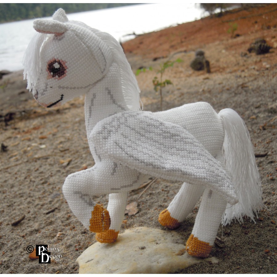 Aeos the Winged Horse Doll 3D Cross Stitch Animal Sewing Pattern PDF Download