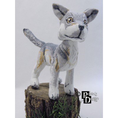 Nighteyes the Gray Wolf Doll 3D Cross Stitch Animal Sewing Pattern PDF Download
