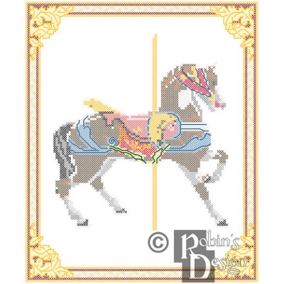 Carousel Horse Cross Stitch Pattern Dentzel PDF Download
