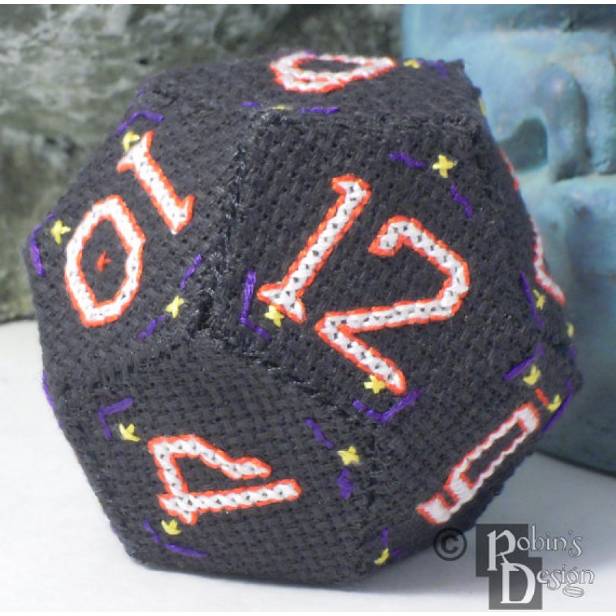 D12 Dodecahedron 3D Cross Stitch Sewing Pattern PDF