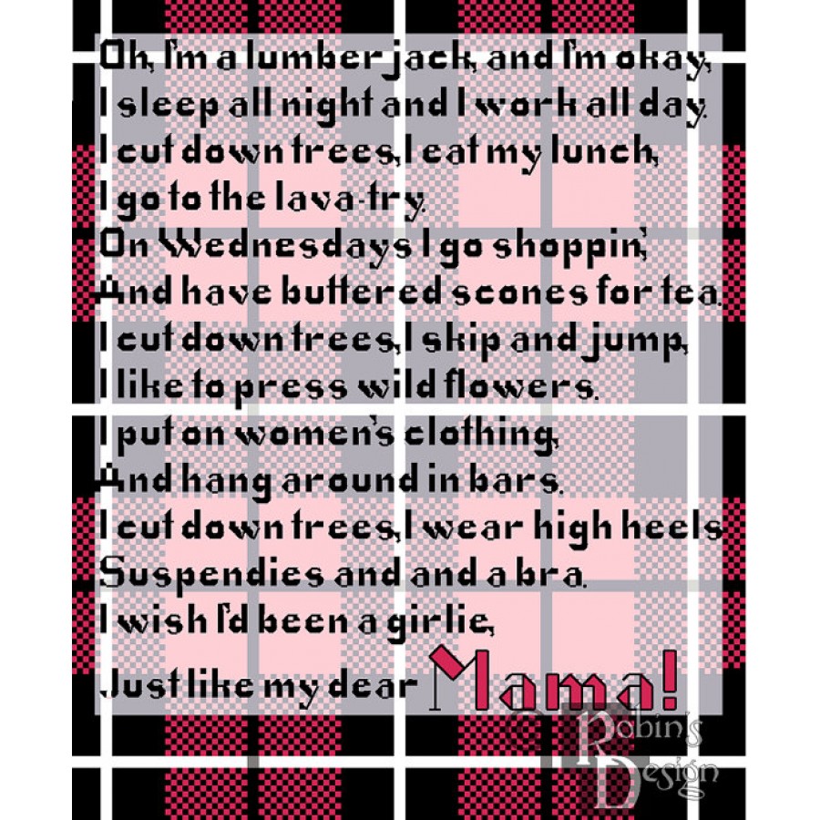 Monty python lumberjack song cross stitch pattern