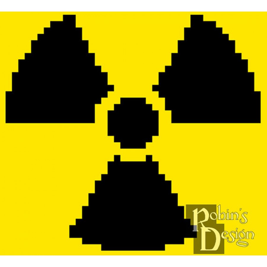 Radioactive Hazard Trefoil Cross Stitch Pattern for Shirt Patch PDF