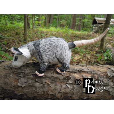 Dreyfuss the Virginia Opossum Doll 3D Cross Stitch Animal Sewing Pattern PDF Download